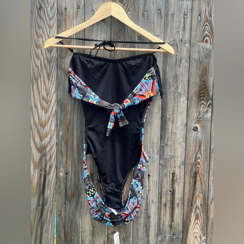 L*Space Free Love CiTY Tribe Fringe Bandeau Monokini Swimsuit One Piece NWT - Picture 12 of 13